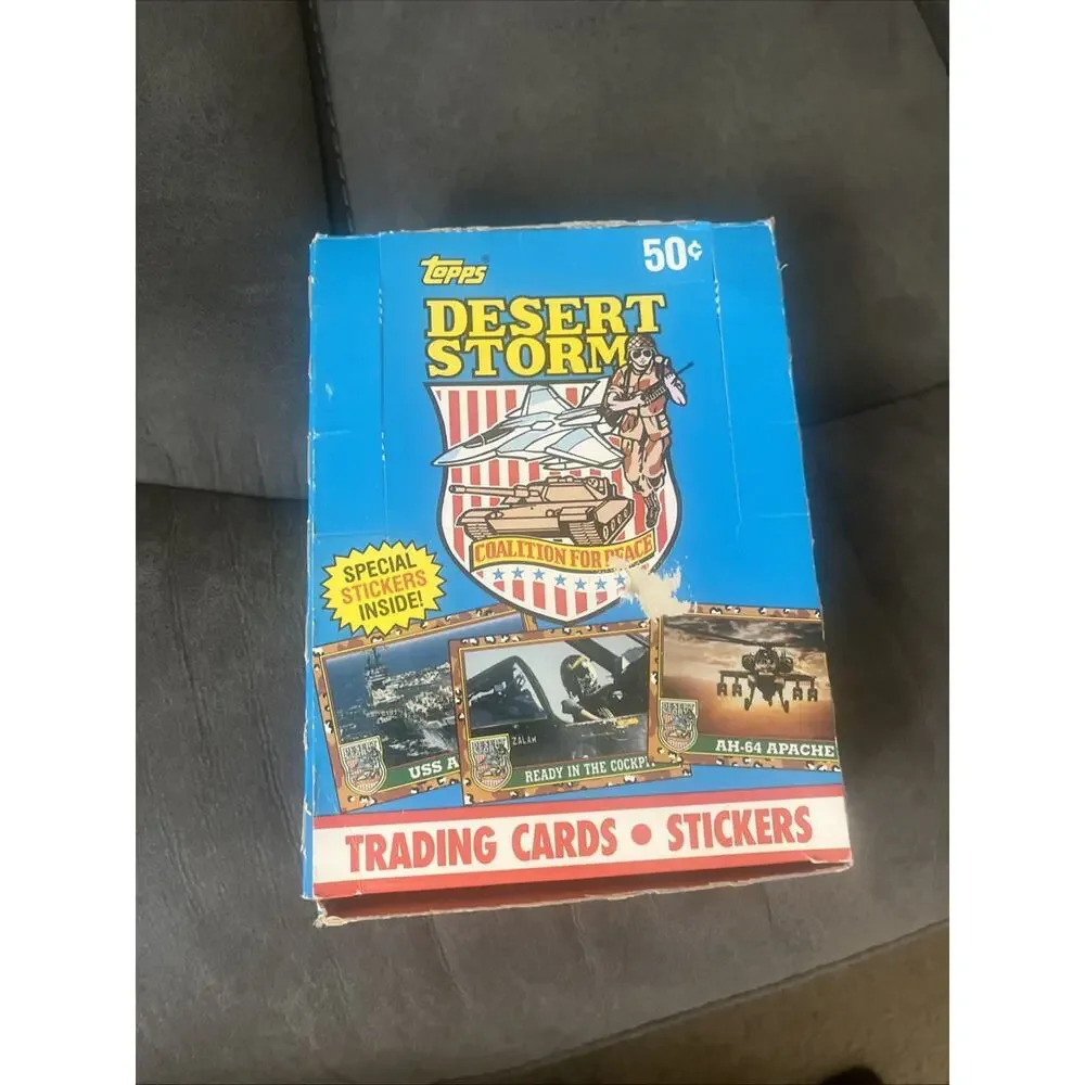 Topps 1991 Desert Storm Trading Cards and Stickers 36 New Sealed Packs in Box